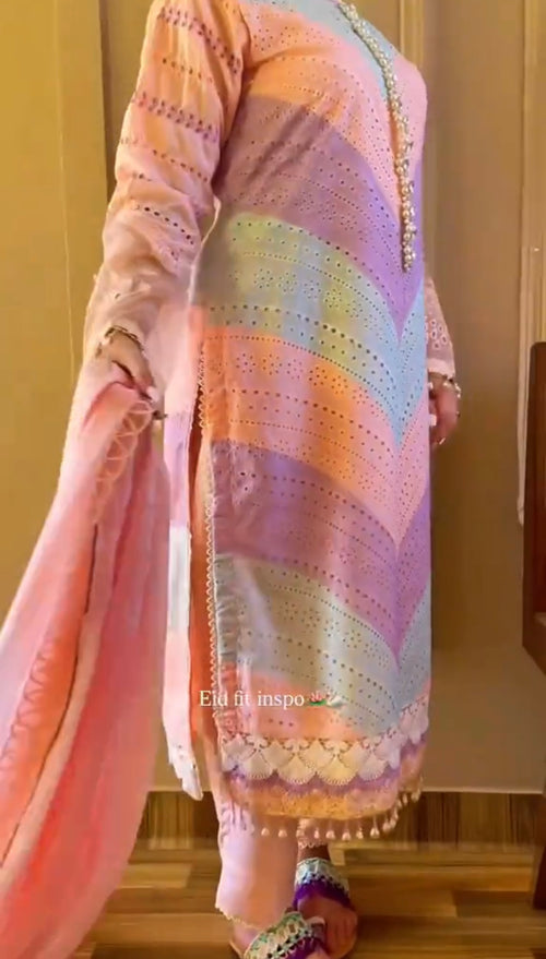 Eid 3 Piece Embroidered Dress
