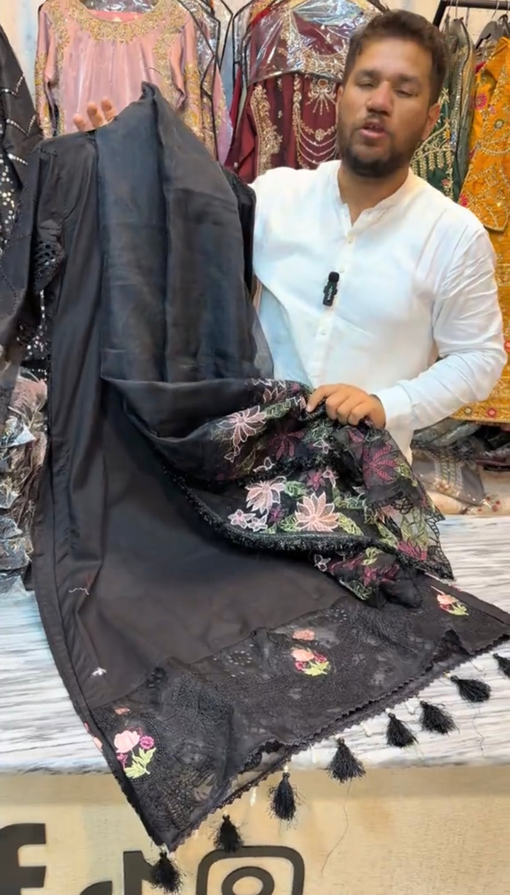 Black Beautiful 3 Piece Embroidered Dress