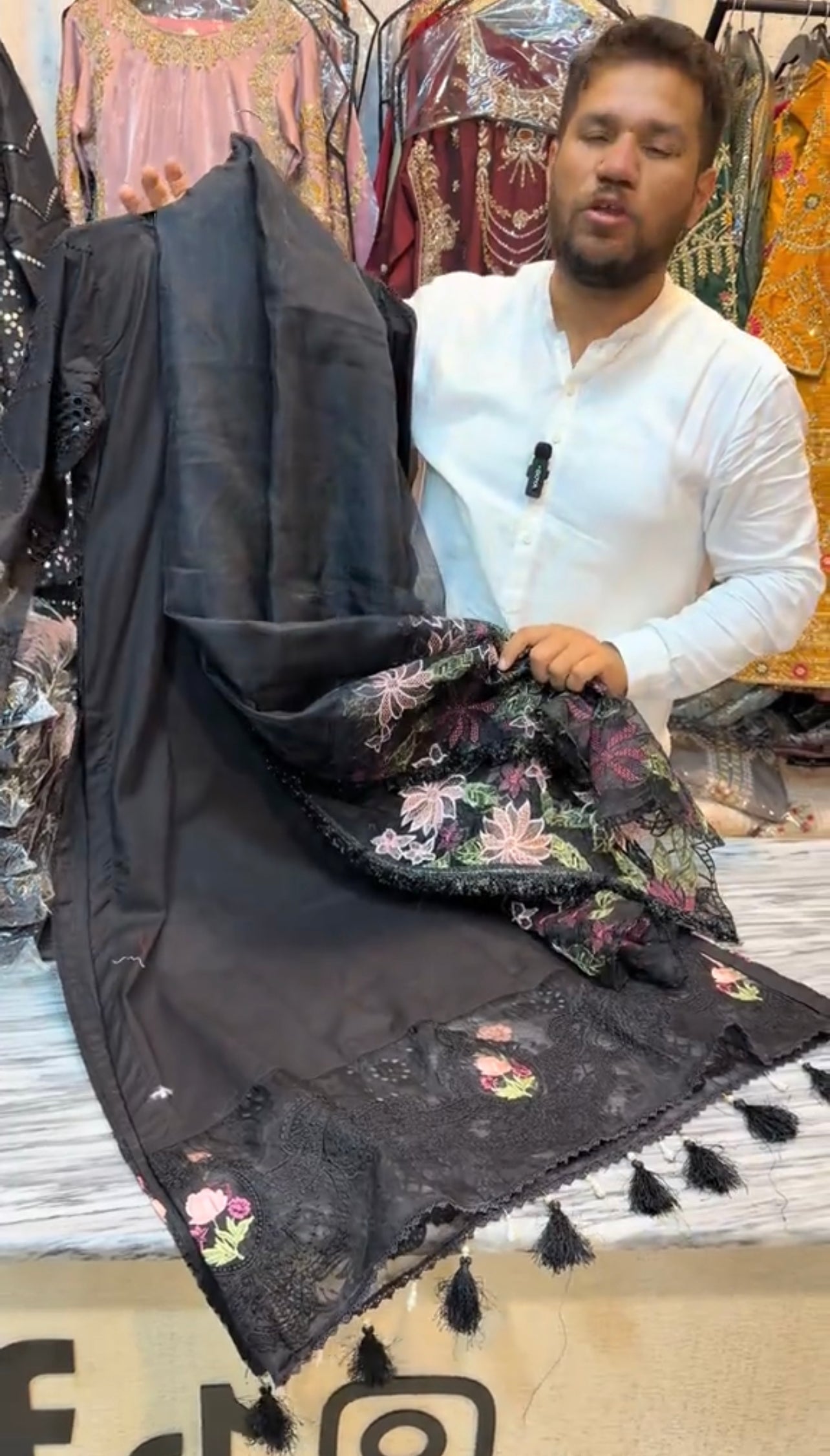 Black Beautiful 3 Piece Embroidered Dress
