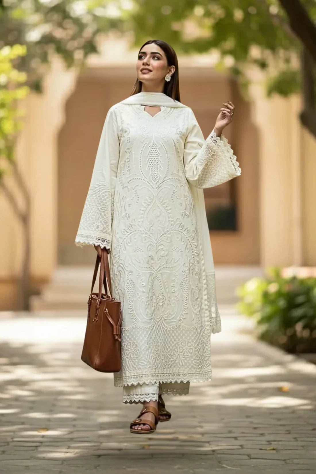 Saya 3 Piece Embroidered Dress