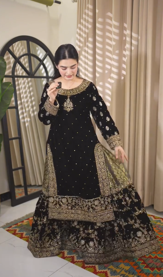 Festive Embroidered 3 Piece Dress