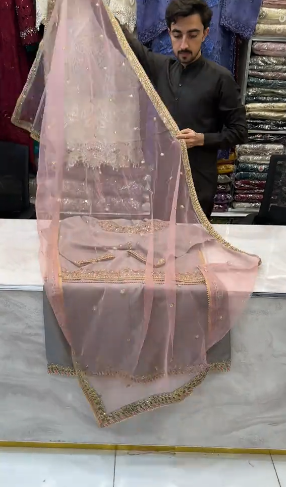 Saya 3 Piece Embroidered Dress