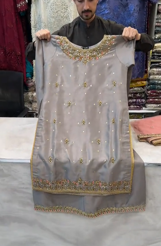 Saya 3 Piece Embroidered Dress