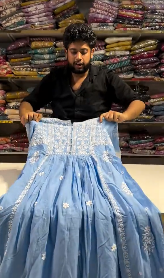 Embroidered Anarkali 3 Piece Frock