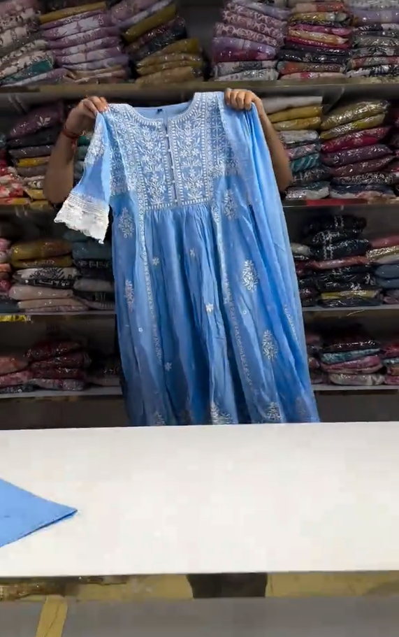 Embroidered Anarkali 3 Piece Frock