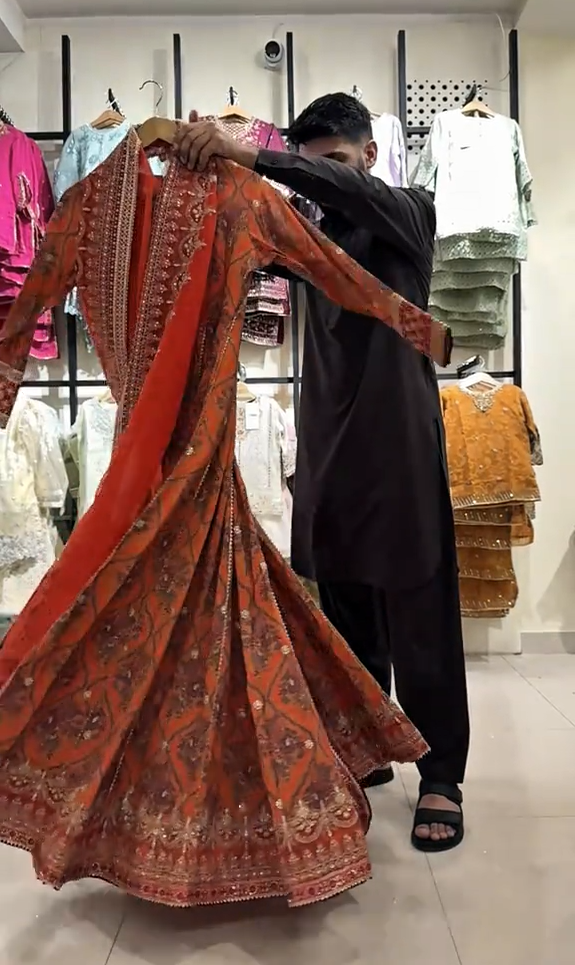 Beautiful Embroidered 3 Pcs Frock