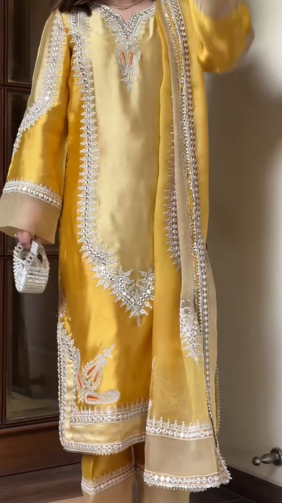 Heavy Embroidered Stitched 3 Piece