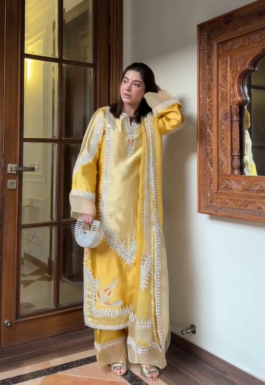Heavy Embroidered Stitched 3 Piece